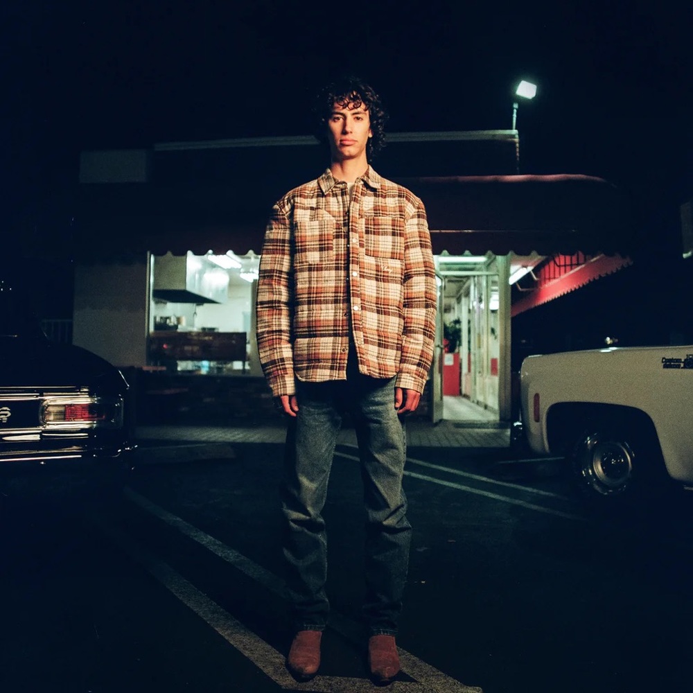 Cherry LA quilted flannel shirt jacket